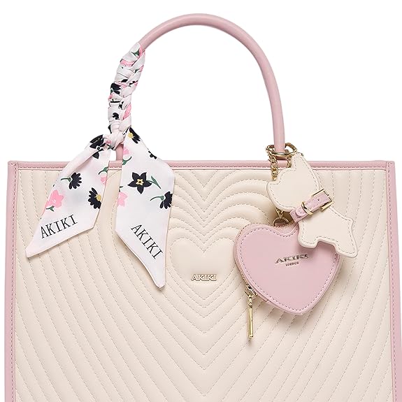 Akiki Heartley Medium Satchel (Beige)
