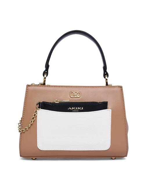 Akiki Croydon 3c 20 Satchel (Beige & Black)