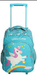 Novex Brand Unicorn Backpack with Trolly  (Sky Blue)