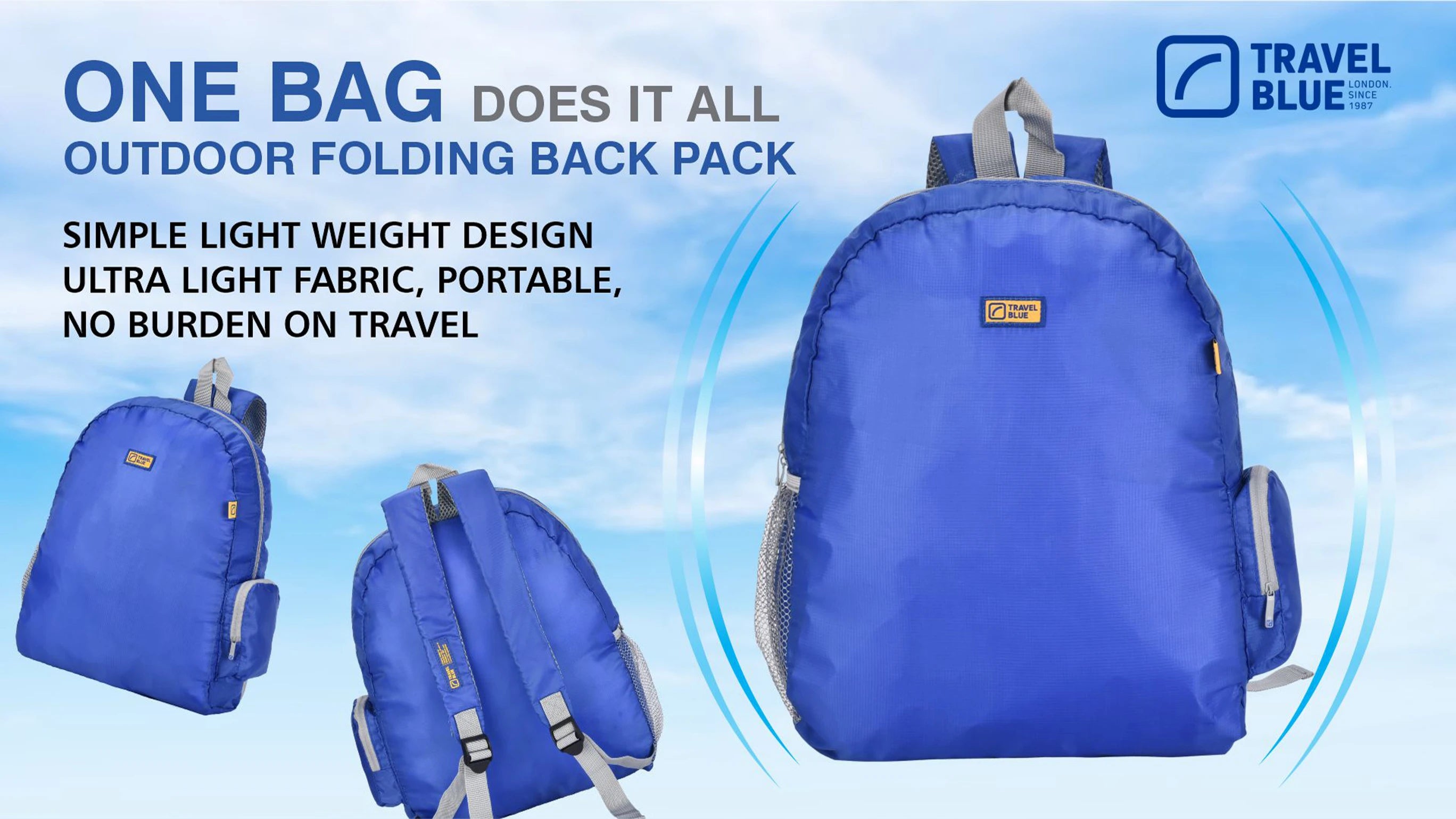 Travel Blue  Foldable Large Backpack (Blue)