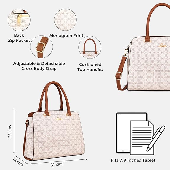 Lavie Mono Ushawu Medium Satchel (White)