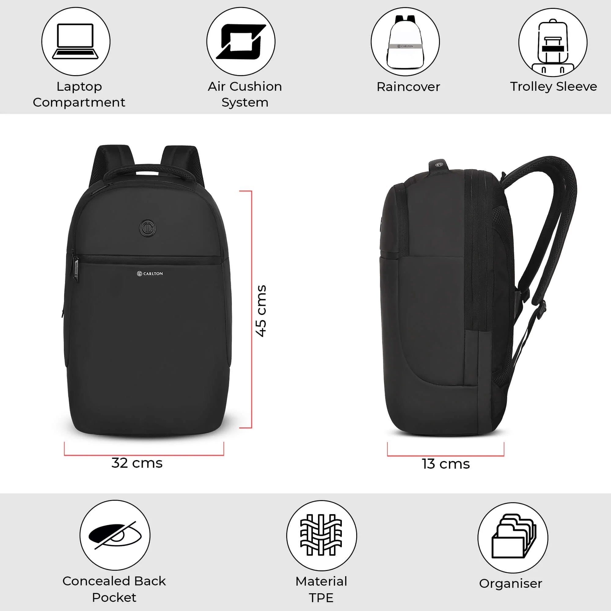 Carlton Dorset 04 LP Backpack (Black)