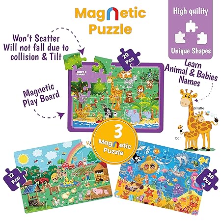 Krida Animal Paradise 4 in 1 Magnetic Puzzle and Sudoku - 62 Pieces