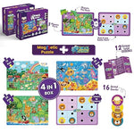 Krida Animal Paradise 4 in 1 Magnetic Puzzle and Sudoku - 62 Pieces