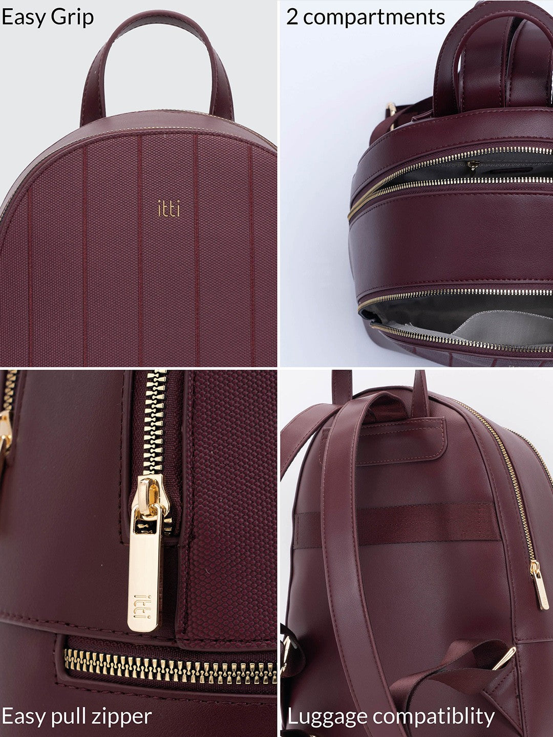 Itti Alice Backpack (Wine Red)
