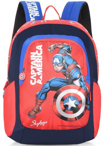 Skybags Caption America Champ  Backpack (Red And Blue)