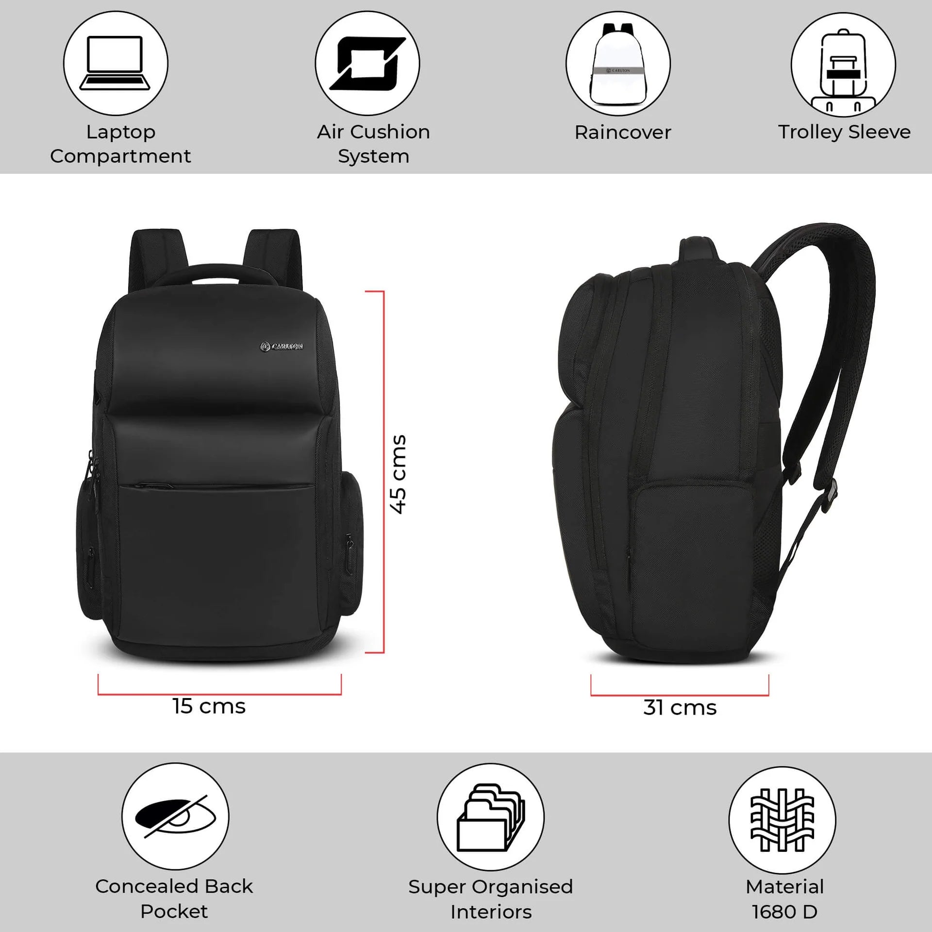 Carlton Dorset 05 Executive LP Backpack (Black)