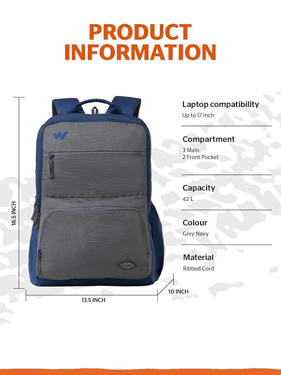 Wildcraft Drifter 42 (Grey & navy)