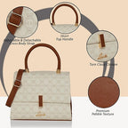 Lavie Mono Gypsy Flap Satchel (White)