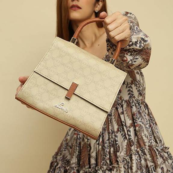Lavie Mono Gypsy Flap Satchel (Beige)