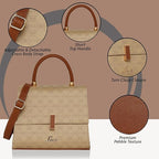 Lavie Mono Gypsy Flap Satchel (Beige)
