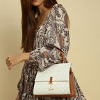 Lavie Mono Gypsy Flap Satchel (White)