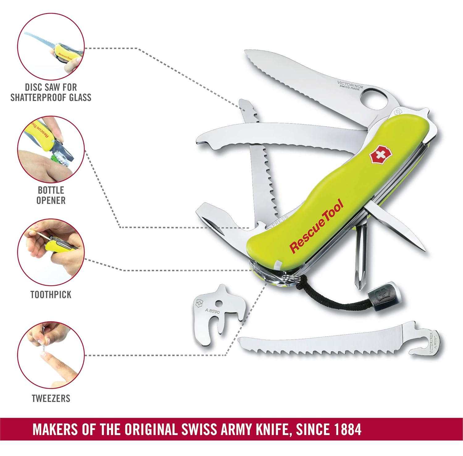 Victorinox Rescue Tool One Hand Opening (Yellow)