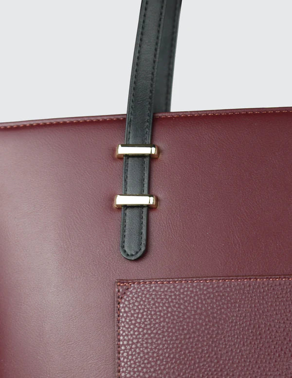 Itti Rosa Laptop Tote (Wine Red)
