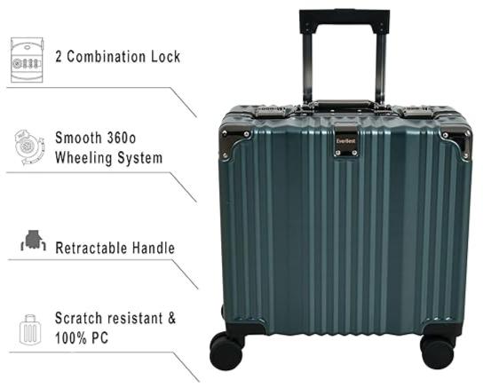 Legacy Framed Rolling Tote (Dark Green)