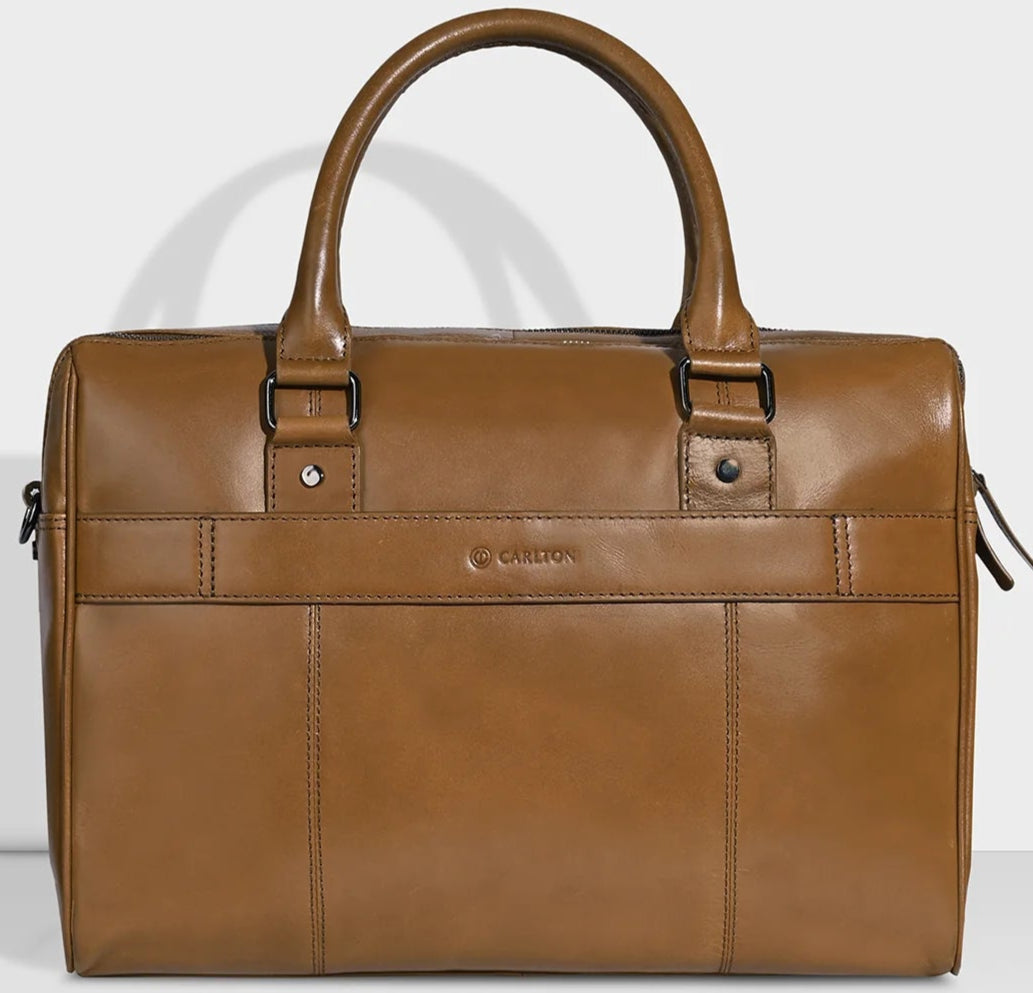 Carlton Urban Satchel Double Guest Office Bag (Tan)