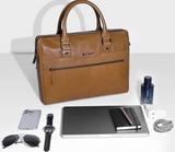 Carlton Urban Satchel Double Guest Office Bag (Tan)