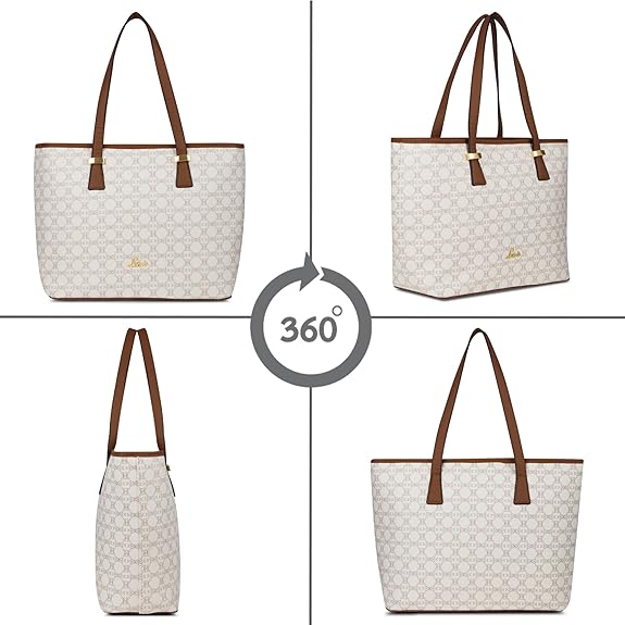 Lavie Mono  Sherry Large Tote (White)