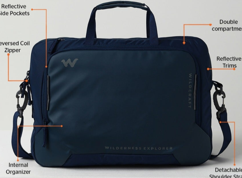 Wildcraft Laptop Briefcase 2.0 (Blue)